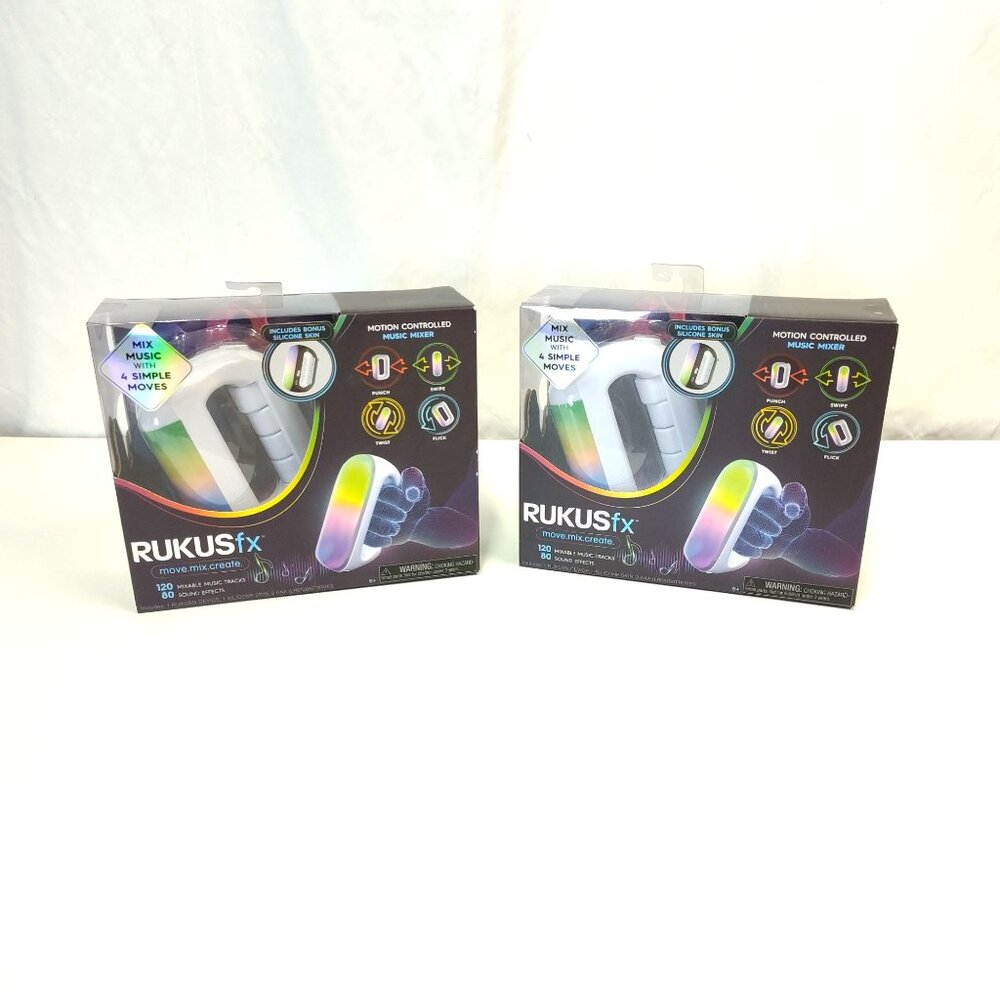 RUKUSfx Set of 2 Motion-Controlled Music Mixers Rocks Right Out The Box NIB